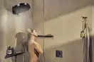 Термостат на 2 потребителя со встроенной защитной комбинацией EN 1717 Hansgrohe ShowerSelect Comfort E (цвет - чёрный матовый) 15578670
