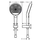 Душевой гарнитур Hansgrohe Rainfinity (цвет - чёрный матовый), 3 типа струи, шланг 1600 мм 26851670