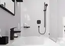 Смеситель для раковины 100 Hansgrohe Logis (цвет - чёрный матовый), без донного клапана 71101670