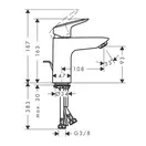 Смеситель для раковины 100 Hansgrohe Logis (цвет - хром), с металлическим сливным гарнитуром 71171000