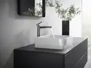Смеситель для раковины высокий Hansgrohe Talis E (цвет - шлифованный чёрный хром), без донного клапана 71717340