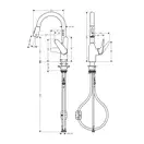 Кухонный смеситель 180, с вытяжным душем, 2jet Hansgrohe Focus M42 (цвет - сталь) 71801800