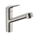 Кухонный смеситель 150, с вытяжным изливом, 1jet Hansgrohe Focus M42 (цвет - сталь) 71814800