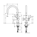 Кухонный смеситель 220, с запорным вентилем, 1jet Hansgrohe Talis M54 (цвет - сталь) 72805800