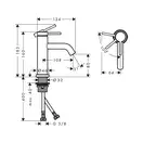 Смеситель для раковины 80 CoolStart Hansgrohe Tecturis S (цвет - матовоя бронза), без донного клапана 73301140