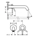 Hansgrohe Tecturis S Змішувач для раковини, матова бронза (73351140)