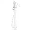 Смеситель для ванны напольный Hansgrohe Tecturis S (цвет - белый матовый), с душевым гарнитуром 73440700