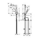 Смеситель для кухни 320 Hansgrohe Metris M71 с вытяжным изливом, 1jet, sBox (цвет - сталь) 73812800