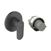 Смеситель для душа Hansgrohe Vernis Blend в комплекте со встраиваемой часть (цвет - чёрный матовый) 71663670
