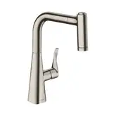 Смеситель для кухни 220, с вытяжным душем, 2jet Hansgrohe Metris M71 (цвет - сталь) 73800800