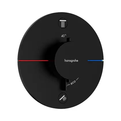 Термостат на 2 потребителя со встроенной защитной комбинацией EN 1717 Hansgrohe ShowerSelect Comfort S (цвет - чёрный матовый) 15556670