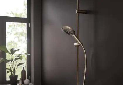 Лейка для душа Hansgrohe Raindance Select S PowderRain (цвет - шлифованная бронза), 3 вида струи 26014140