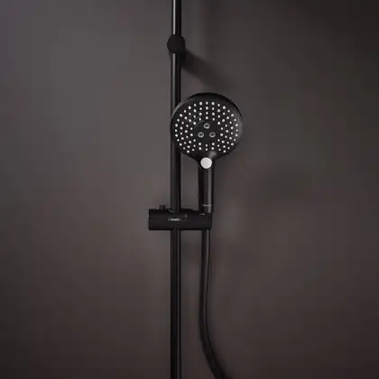 Лейка для душа Hansgrohe Raindance Select S PowderRain (цвет - чёрный матовый), 3 вида струи 26014670