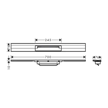 Внешняя часть трапа для душа, укорачиваемого 70 см Hansgrohe RainDrain Flex (полированное золото) 56050990