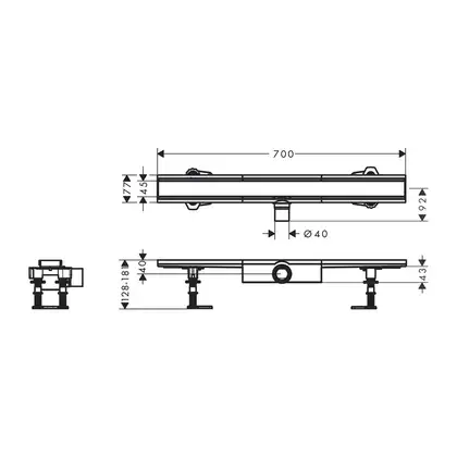 HANSGROHE RainDrain Compact Flat Душовий трап 70 см, матовий (56164800)