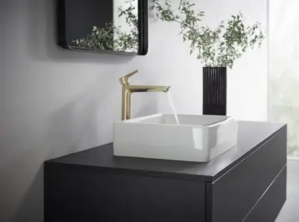 Смеситель для раковины высокий Hansgrohe Talis E (цвет - шлифованная бронза), без донного клапана 71717140