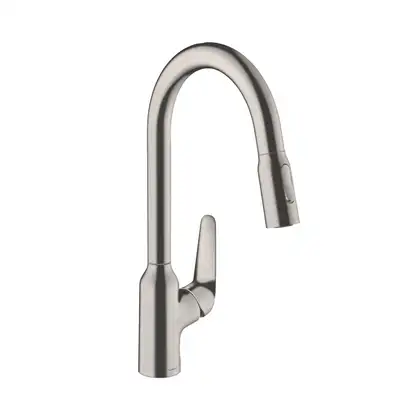Кухонный смеситель 220, с вытяжным душем, 2jet Hansgrohe Focus M42 (цвет - сталь) 71800800