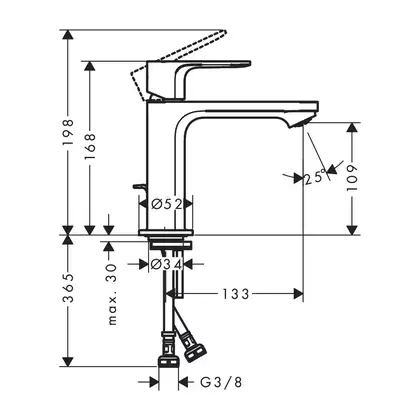 Hansgrohe Rebris S 110 Змішувач для раковини, хром (72588000)