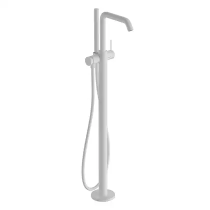 Смеситель для ванны напольный Hansgrohe Tecturis S (цвет - белый матовый), с душевым гарнитуром 73440700