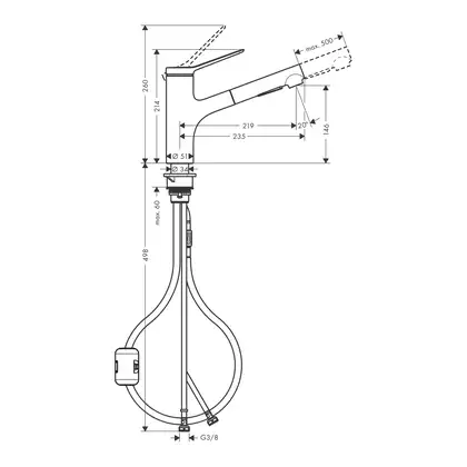 Hansgrohe Zesis M33 Змішувач кухонний, сталь (74800800)