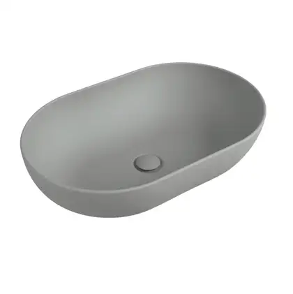 Умивальник на стільницю Flaminia APP 62 x 40 xh 16 cm, без переливу, Cenere matt (AP62A) (AP62ACEN)