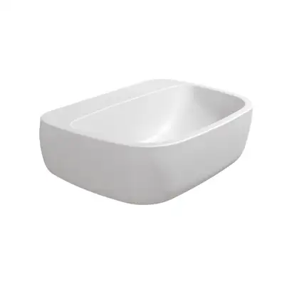 Умивальник підвісний/на стільницю Flaminia Mono, без переливу, 54 х 40 см, latte milky white matt (MN54L) (MN54LLAT)