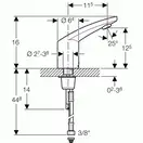 Geberit HyTronic Змішувач для умивальника, хром (116.135.21.1)