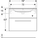 Тумба под раковину Geberit Selnova Square, slim rim 80 см, лава матовая 501.209.00.1