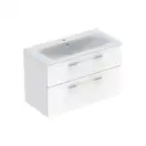 Тумба с раковиной Geberit Selnova Square slim rim 100 см, белый глянцевый (501.244.00.1)