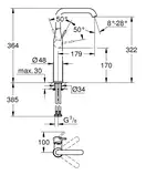 Змішувач для умивальника Grohe Essence New XL-Size, brushed hard graphite (24170AL1)