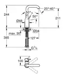 Grohe Essence New Змішувач для умивальника, чорний матовий (24177KF1)