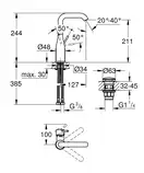 Grohe Essence New Змішувач для умивальника L-Size, хром (24182001)