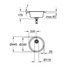 Мийка для кухні із нержавіючої сталі Grohe K200 (31720SD0)