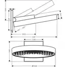 Верхний душ Ø 360 мм Hansgrohe Rainfinity, 1 тип струи (цвет - чёрный матовый хром) (26230340)