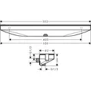 Настенный держатель Porter 500 с полкой левый Hansgrohe Porter E (цвет - шлифованный чёрный хром) 26843340