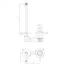 Змішувач для умивальника настінний Paffoni Light, вилив 24.8 см, Brushed Black Nickel (LIG106NKNSP70)