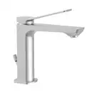 Смеситель для раковины Paffoni Tilt (цвет - сталь), с донным клапаном (TI075ST)