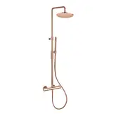 Душова система Paffoni Light, з термостатом, верхня лійка 300 мм, Brushed Copper (ZCOL646KLIQRMSP)
