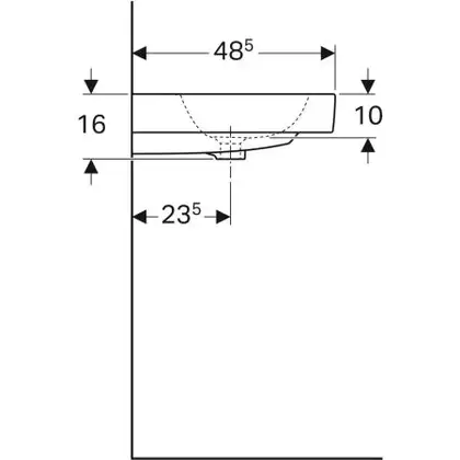 Умивальник підвісний Geberit iCon, подвійний, 120x48.5, білий (124120000)