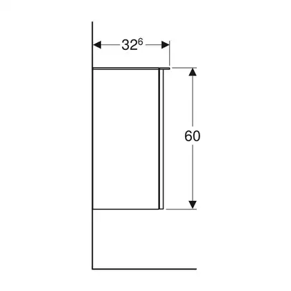 Шкафчик с одной дверцей, петли справа 36 х 32,6 х h60 см Geberit Smyle Square (500.359.JR.1)