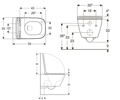 Geberit Smyle Square Унитаз подвесной Rimfree, белый (500.683.00.2) Geberit Smyle Square Унитаз подвесной Rimfree, белый (500.683.00.2)
