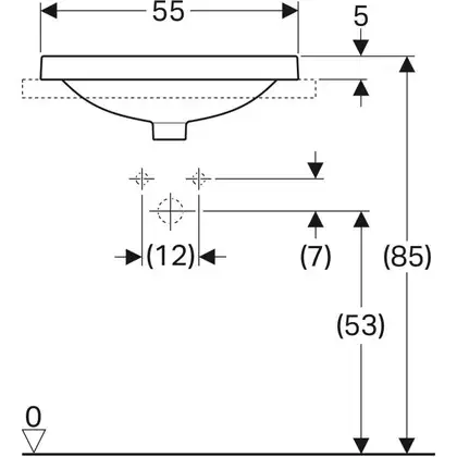 Geberit VariForm Раковина вбудована 55x40 см, біла (500.739.01.2)