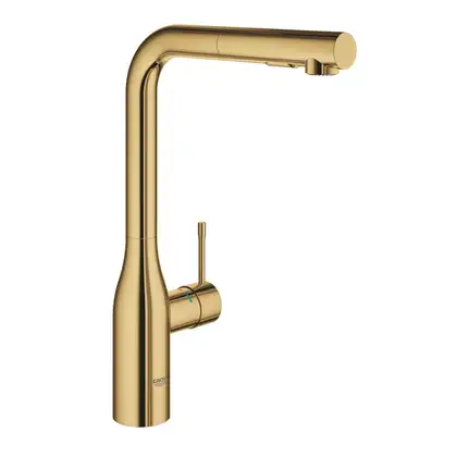 Змішувач для кухні Grohe Essence одноважільний з висувною лійкою, cool sunrise (30504GL0)