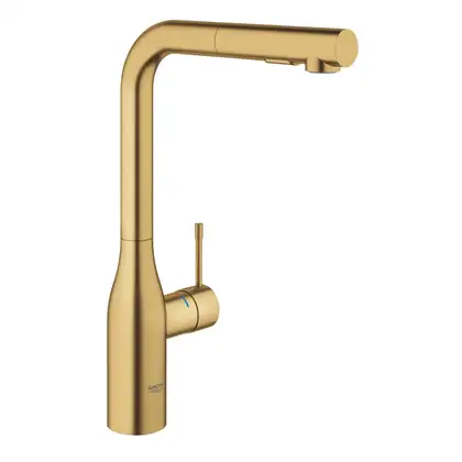 Змішувач для кухні Grohe Essence одноважільний з висувною лійкою, brushed cool sunrise (30504GN0)