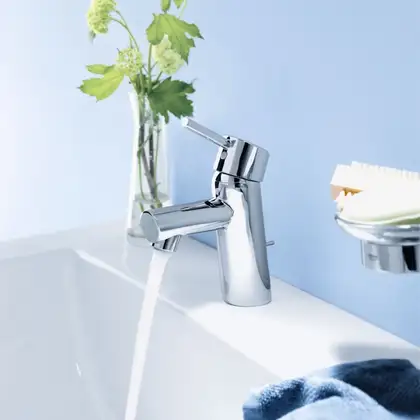 Смеситель однорычажный для раковины Grohe Concetto DN 15 S-Size (цвет - хром) с донным клапаном (3220410E)