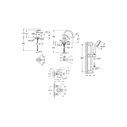Набір змішувачів 4 в 1 BauLoop New (UA123225K0), Grohe