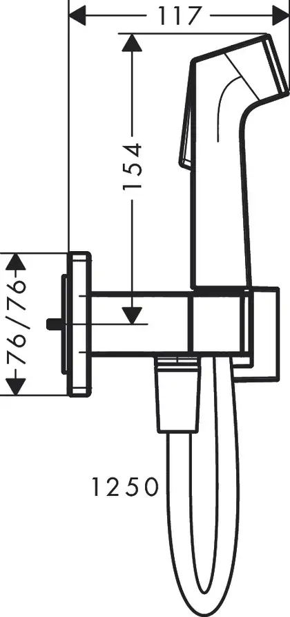 Hansgrohe Bidette 1jet E Гігієнічний душ, чорний хром (29233340)