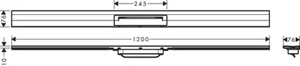 Внешняя часть трапа для душа, укорачиваемого 120 см Hansgrohe RainDrain Flex (чёрный матовый) 56054670