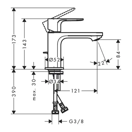 Hansgrohe Rebris S Змішувач для раковини, чорний матовий (72586670)