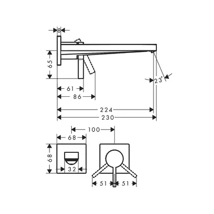 Hansgrohe Tecturis E Змішувач для раковини, шліфована бронза (73051140)